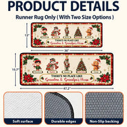 Sentimental,Christmas,Grandparents,Family,Icon - There's No Place Like Grandma & Grandpa's House - Personalized Runner Rug