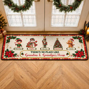 Sentimental,Christmas,Grandparents,Family,Icon - There's No Place Like Grandma & Grandpa's House - Personalized Runner Rug