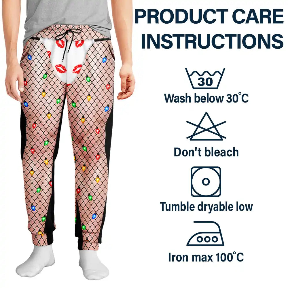 Christmas,Gift For Men,Gift For Yourself,Gifts For Him,Humorous,Icon,Top Market - Funny Christmas Gift For Husband Boyfriend Brother - Personalized Fishnet Tights Pajama Pants