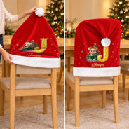 Christmas, Family, Happy, Vector - Christmas Table Decor Gift For Family - Personalized Cartoon Character Chair Cover