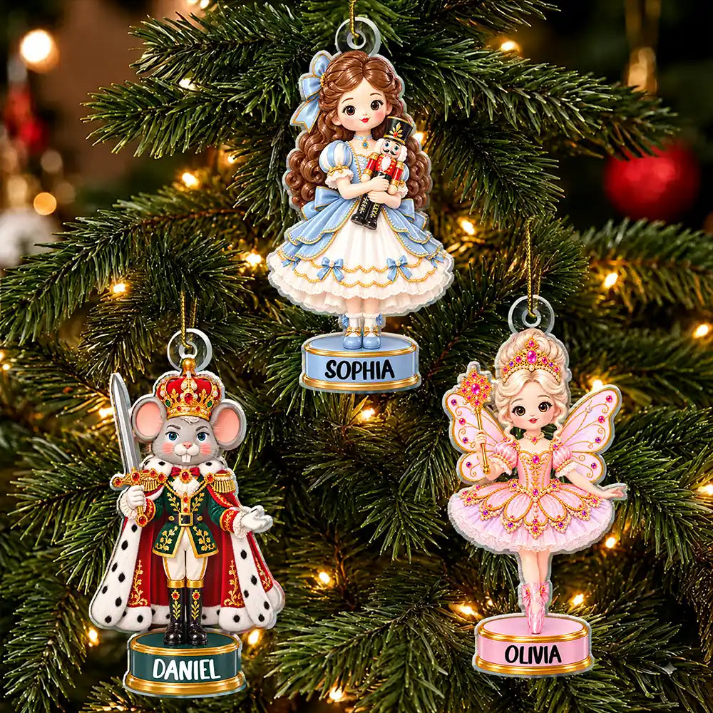 Adorable,Christmas,Gift For Kids,Icon - Christmas Gift For Ballet Kids - Personalized Name & Character Nutcracker Ballet Acrylic Ornament