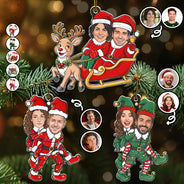 Art Design,Christmas,Custom Photo,Gift For Couples,Humorous,Old Couples,Photo - Christmas Character Cosplay Couple  - Funny Christmas Gift For Couples - Personalized Custom Photo Holiday Costumes Acrylic Ornament