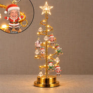 Christmas, Custom Photo, Cut-Face Photo, Family, Happy - Family Together Santa Elf Snowman Custom Name - Personalized Custom Photo Christmas LED Tree Lights
