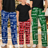 Christmas,Custom Text,Family,Happy,Top Market - Matching Christmas Gift For Family - Personalized Names Pajama Pants