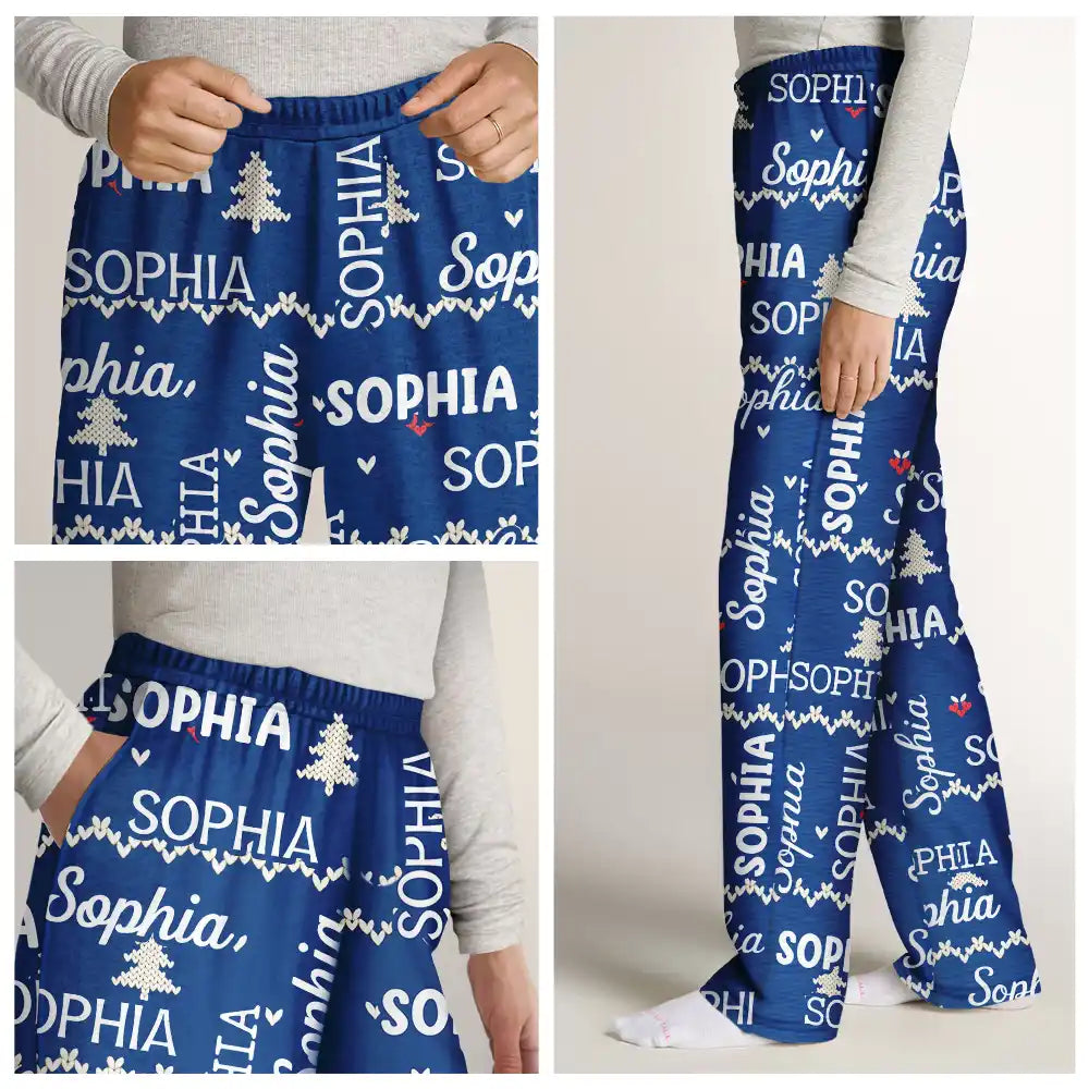 Christmas,Custom Text,Family,Happy,Top Market - Matching Christmas Gift For Family - Personalized Names Pajama Pants