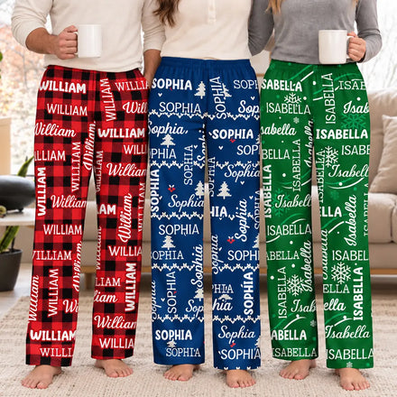 Matching Christmas Gift For Family - Personalized Names Pajama Pants