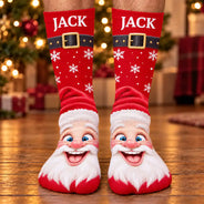 Christmas, Gift For Men, Gift For Yourself, Gifts For Him, Humorous, Icon - Funny Christmas Gag Gift For Him - Personalized Novelty Christmas Character Feet Socks