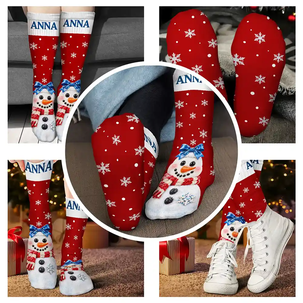 Christmas, Gift For Men, Gift For Yourself, Gifts For Him, Humorous, Icon - Funny Christmas Gag Gift For Him - Personalized Novelty Christmas Character Feet Socks