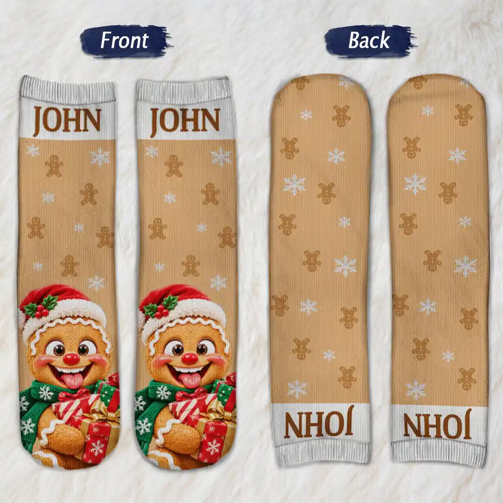 Christmas, Gift For Men, Gift For Yourself, Gifts For Him, Humorous, Icon - Funny Christmas Gag Gift For Him - Personalized Novelty Christmas Character Feet Socks
