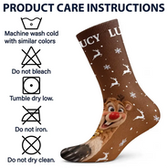 Christmas, Gift For Men, Gift For Yourself, Gifts For Him, Humorous, Icon - Funny Christmas Gag Gift For Him - Personalized Novelty Christmas Character Feet Socks