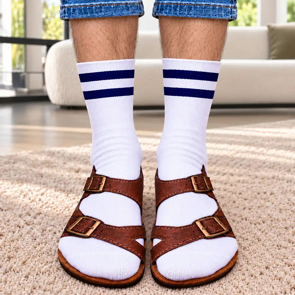 Gift For Yourself,Gifts For Her,Gifts For Him,Humorous,Icon - Funny Christmas Gag Gift For Yourself Coworkers Friends - Personalized Slipper Sandal Illusion Socks