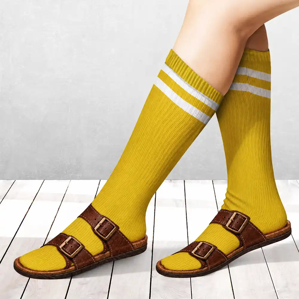 Gift For Yourself,Gifts For Her,Gifts For Him,Humorous,Icon - Funny Christmas Gag Gift For Yourself Coworkers Friends - Personalized Slipper Sandal Illusion Socks
