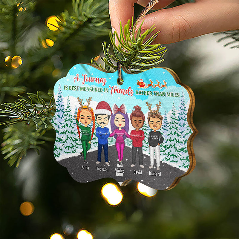 Journey With Best Friends - Christmas Gift For BFF Besties - Personalized Custom Wooden Ornament