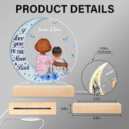 Love You To The Moon And Back - Gift For Grandma - Personalized Custom 3D Led Light Wooden Base