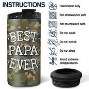 Best Daddy Ever Fist Bump - Birthday, Loving Gift For Dad, Father, Grandfather, Grandpa, Daughters, Sons, Grandkids - Personalized Custom 4 In 1 Can Cooler Tumbler
