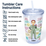 Nurse Daily Affirmation - Gift For Nurse - Personalized Acrylic Insulated Tumbler With Straw