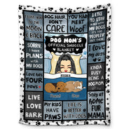 Dog Mom's Official Snuggle Blanket - Gift For Dog Lovers - Personalized Fleece Blanket