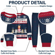 Cat Christmas Pawjama Shirt Cartoon Style - Gift For Cat Lovers, Cat Moms, Cat Dads - Personalized Unisex Pajamas Set