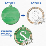 Family Monogram Alphabet - Christmas Gift For Family - Personalized 2-Layered Wooden Ornament