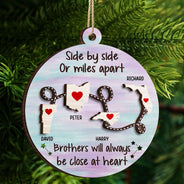 I Wish We Lived Closer Family Friends Long Distance - Personalized 2-Layered Wooden Ornament