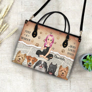 Just A Girl Who Loves Dogs - Gift For Dog Moms, Dog Lovers - Personalized Leather Bag