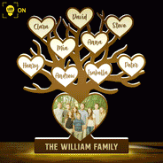Custom Photo Family Tree - Birthday, Loving Gift For Mom, Mother, Dad, Father, Parents, Grandparents - Personalized Custom Shaped Photo Light Box