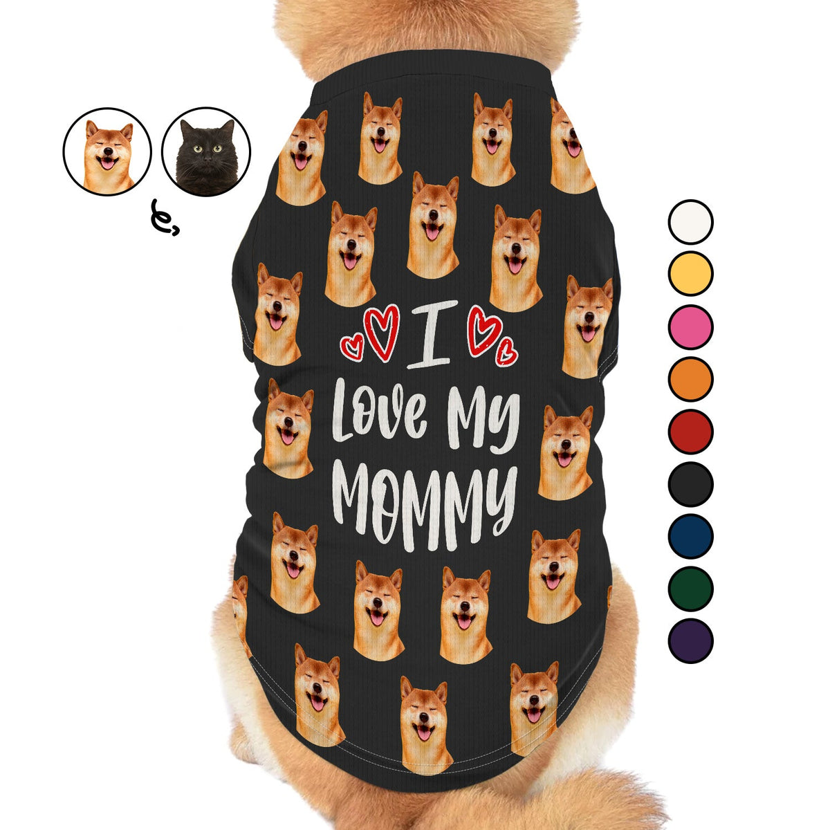 Custom Photo Dog Cat I Love My Mommy Daddy - Gift For Pet Lovers - Personalized Pet Shirt