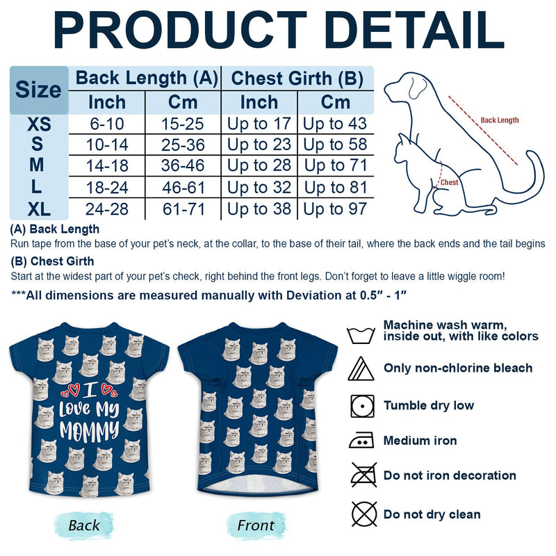 Custom Photo Dog Cat I Love My Mommy Daddy - Gift For Pet Lovers - Personalized Pet Shirt