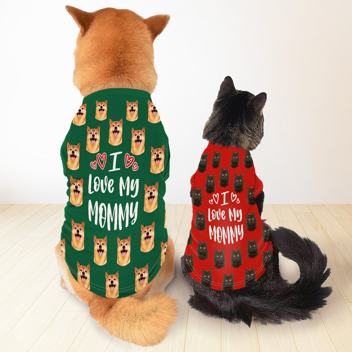 Custom Photo Dog Cat I Love My Mommy Daddy - Gift For Pet Lovers - Personalized Pet Shirt