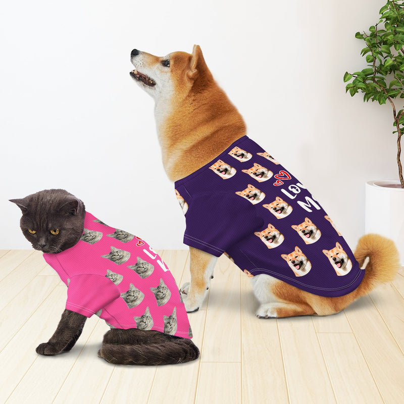 Custom Photo Dog Cat I Love My Mommy Daddy - Gift For Pet Lovers - Personalized Pet Shirt