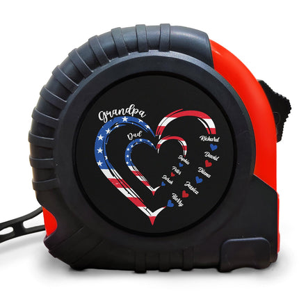 Stars & Stripes, Dad's Grandpa's Sweethearts - Gift For Father, Grandfather - Personalized Tape Measure