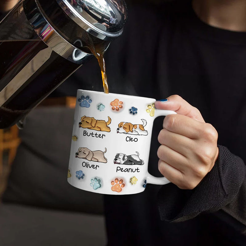 Best Dog Dad Ever - 3D Inflated Effect Printed Mug, Personalized White Edge-to-Edge Mug