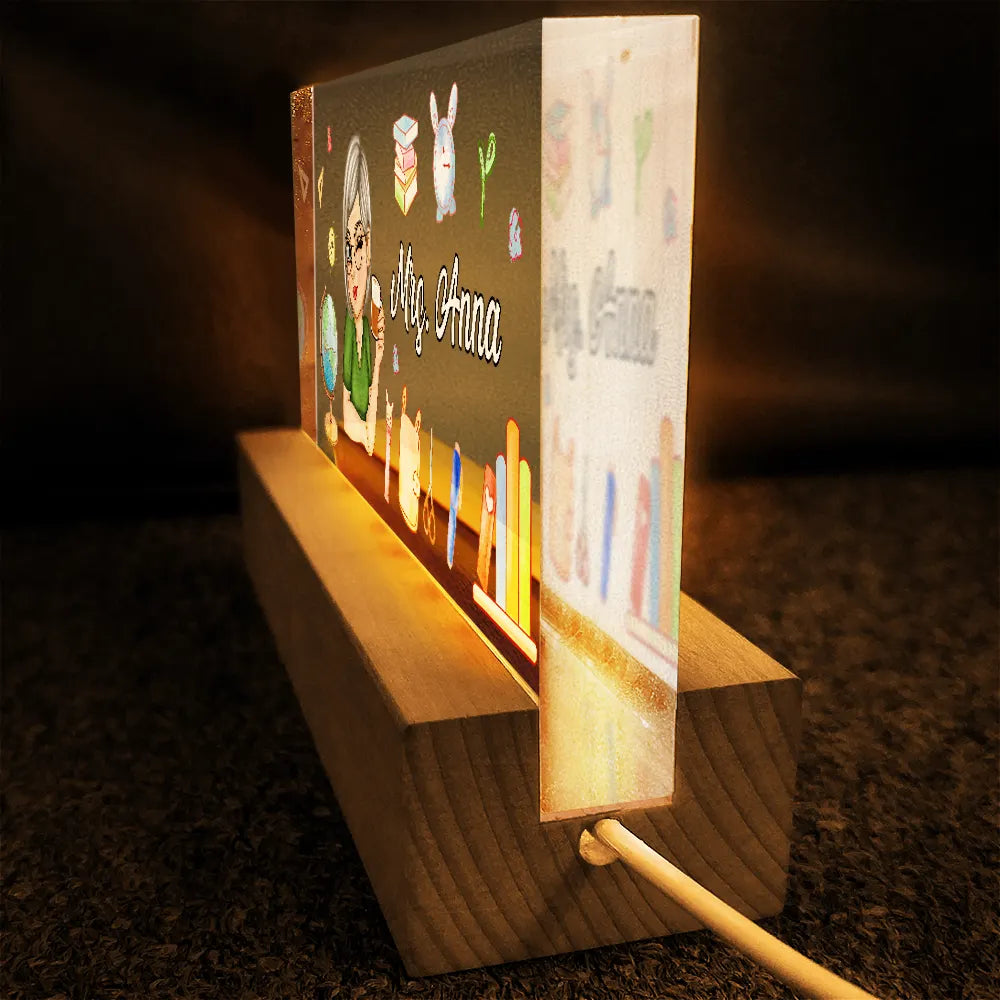 Teacher Desk Name - Personalized Rectangle LED Light
