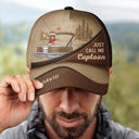 Just Call Me Captoon Pontoon Captain - Personalized Classic Cap