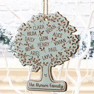 Family Tree - Personalized Custom Shaped Wooden Ornament
