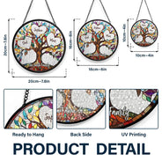 Mom's Family Tree of Love - Personalized Stained Glass Window Hanging Suncatcher