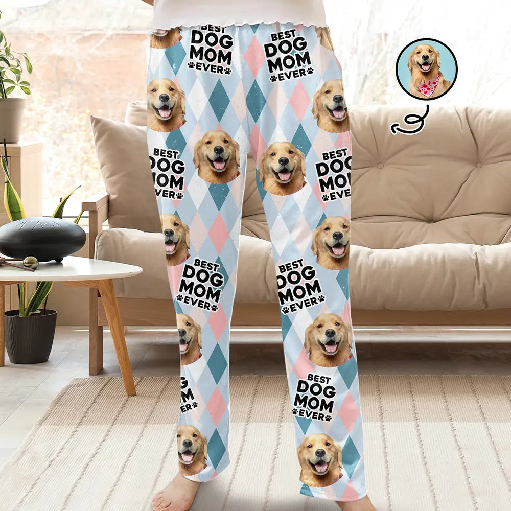 Custom Photo Best Dog Mom Cat Mom Ever - Personalized Pajama Pants