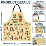 Gift For Couples, Gift For Husband, Gift For Boyfriend, Gift For Men, Cooking - Custom Photo My Wife Loves My Meat - Personalized Apron
