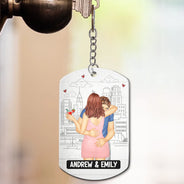 Gift For Couples, Gift For Husband, Gift For Wife, Gift For Boyfriend, Gift For Girlfriend - Drive Safe Your Wife Loves You - Personalized Aluminum Keychain
