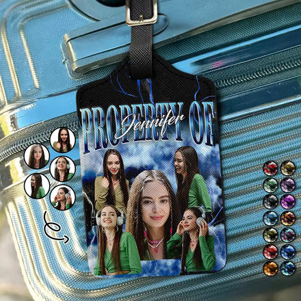 Custom Photo Property Of Travel Lovers, Travellers - Personalized Luggage Tag