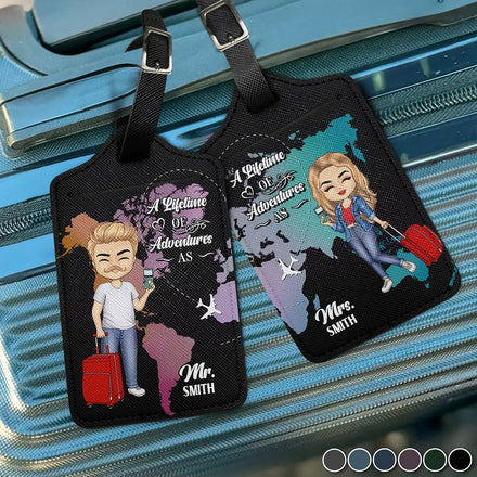 Lifetime Of Adventures - Personalized Combo 2 Luggage Tags