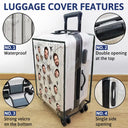 Travel,Custom Photo,Pet Lovers,Dog Lovers,Cat Lovers,Gift For Yourself - Custom Photo Funny Family Dog Cat Pet Face - Personalized Clear Luggage Cover