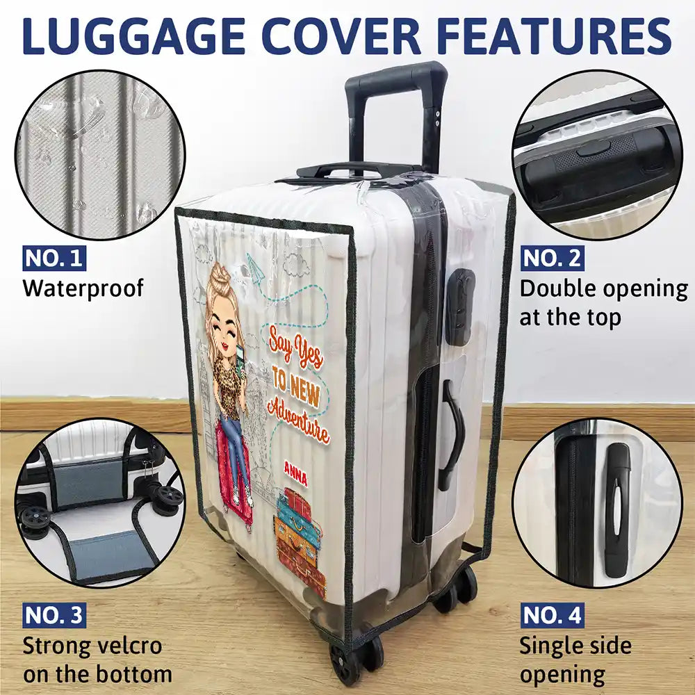 Travel,Gift For Yourself,Gift For Women,Gift For Men,Happy - It's On My List Travel Lover - Personalized Clear Luggage Cover