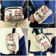 Travel,Gift For Yourself,Gift For Women,Gift For Men,Happy - Travel Is My Therapy Vintage World Map - Personalized Crossbody Belt Bag