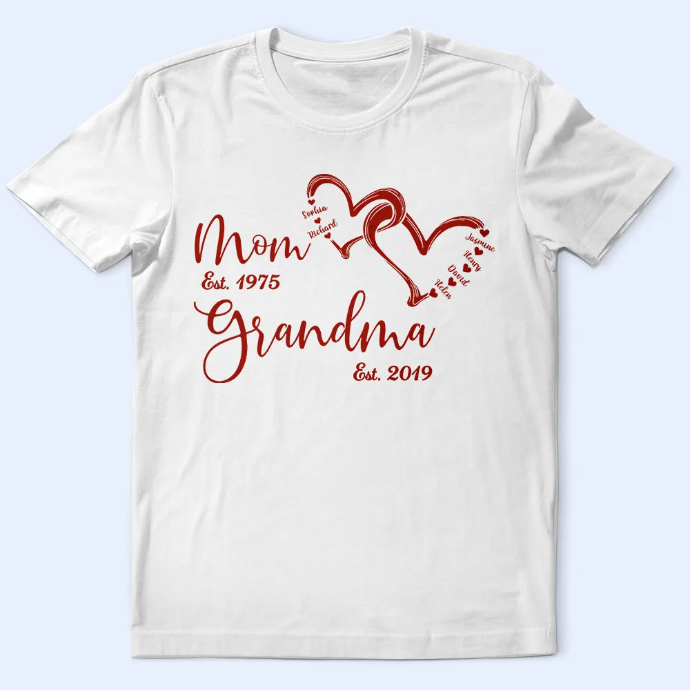 Mom Est Grandma Est - Personalized T Shirt