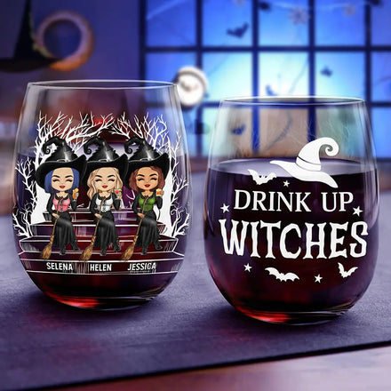 We're Not Sugar And Spice And Everything Nice Best Friends - Personalized Stemless Wine Glass