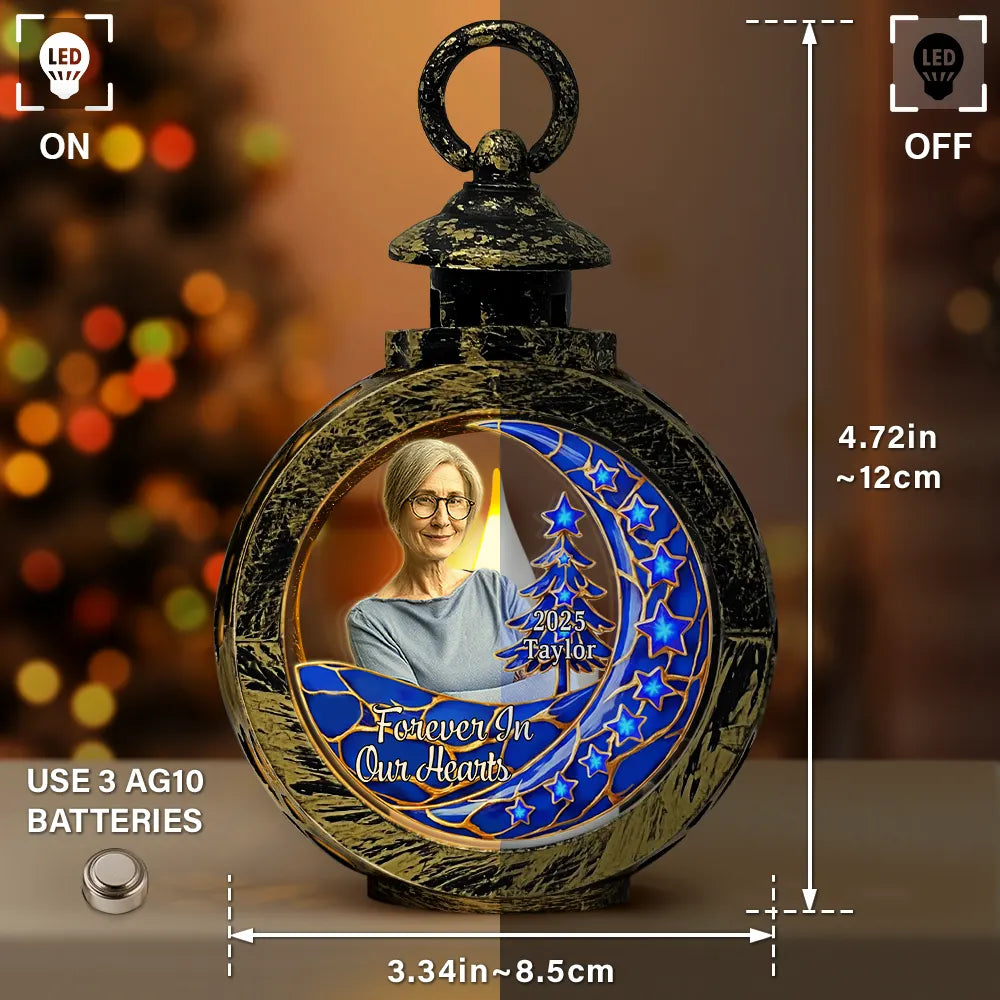 Dog Lovers,Dog Mom,Dog Dad,Dog Couple,Christmas,Pet Mom,Pet Dad,Pet Couple,Cat Lovers,Cat Mom,Cat Dad,Cat Couple,Family,Pet Lovers,Gift For Women,Gift For Men,Memorial,Sad - Custom Photo Memorial The Starry Moon I'm Always With You - Personalized Candlelight Lantern Ornament