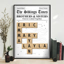 Gift For Sibling,Gift For Sisters,Gift For Brothers,Christmas,Happy - Crossword The Siblings Times - Personalized Poster