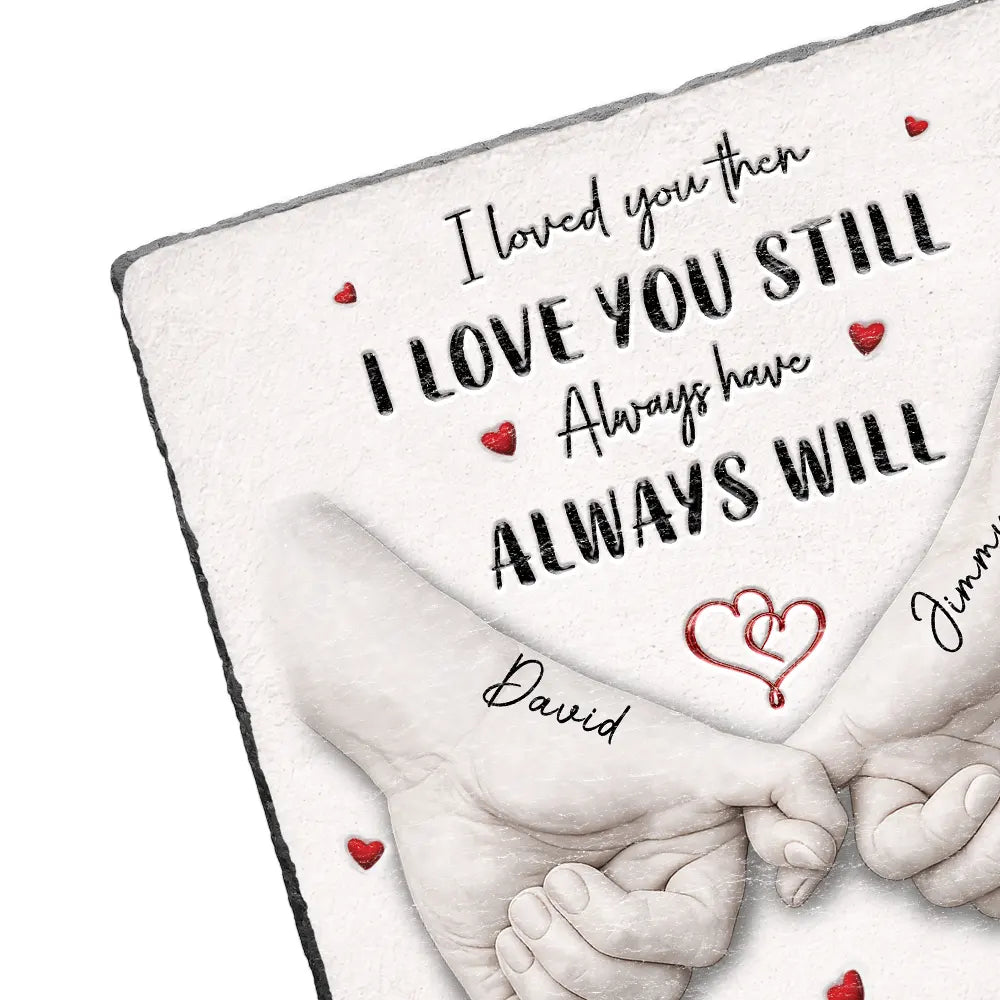Gift For Couples,LGBT,Gift For Women,Gift For Men,Love,Top Market - 3D Inflated Effect Printed Couple Loved You Then Love You Still - Personalized Rectangle Memorial Garden Stone