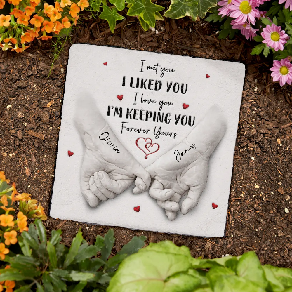 Gift For Couples,LGBT,Gift For Women,Gift For Men,Love,Top Market - 3D Inflated Effect Printed Couple Loved You Then Love You Still - Personalized Rectangle Memorial Garden Stone